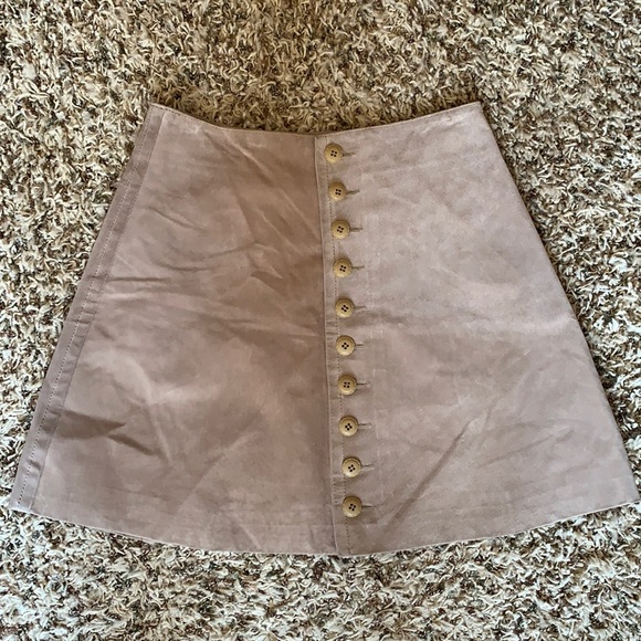 Express Dresses & Skirts - Vintage Express Genuine Leather Button Fly Skirt